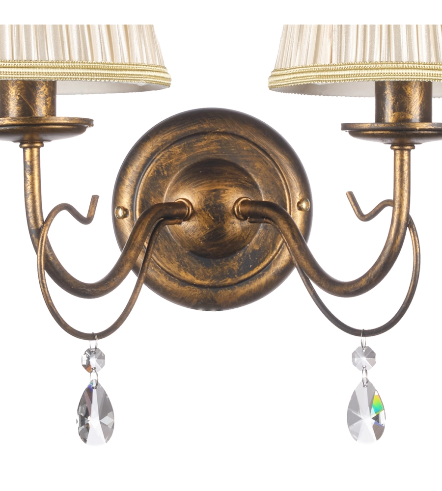 APPLIQUE 2 LUCI ONLI "DELIA" BRONZO E14